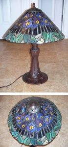This peacock style lamp is actually a calla lily