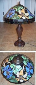 Unique stained glass lily lamp
